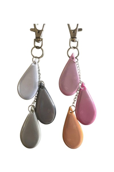 DG-CW  訂做雙面反光鑰匙圈  書包環保反光掛件   PVC反光製品吊牌訂製廠  150度高溫電壓成型  材質：PVC反光晶格   正面照